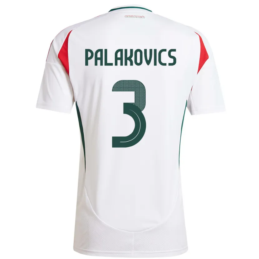 Danxen Dames Hongarije Laura Palakovics #3 Wit Uitshirt Uittenue 24-26 T-Shirt