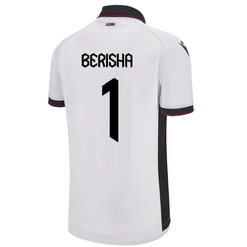 Danxen Dames Albanië Etrit Berisha #1 Wit Uitshirt Uittenue 24-26 T-Shirt