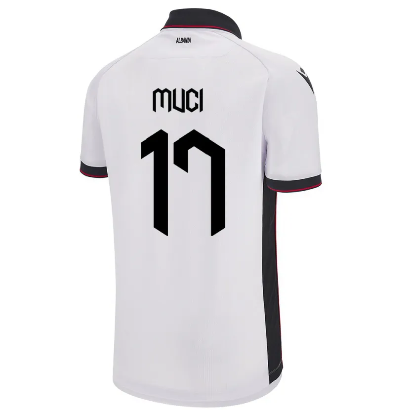 Danxen Dames Albanië Ernest Muci #17 Wit Uitshirt Uittenue 24-26 T-Shirt