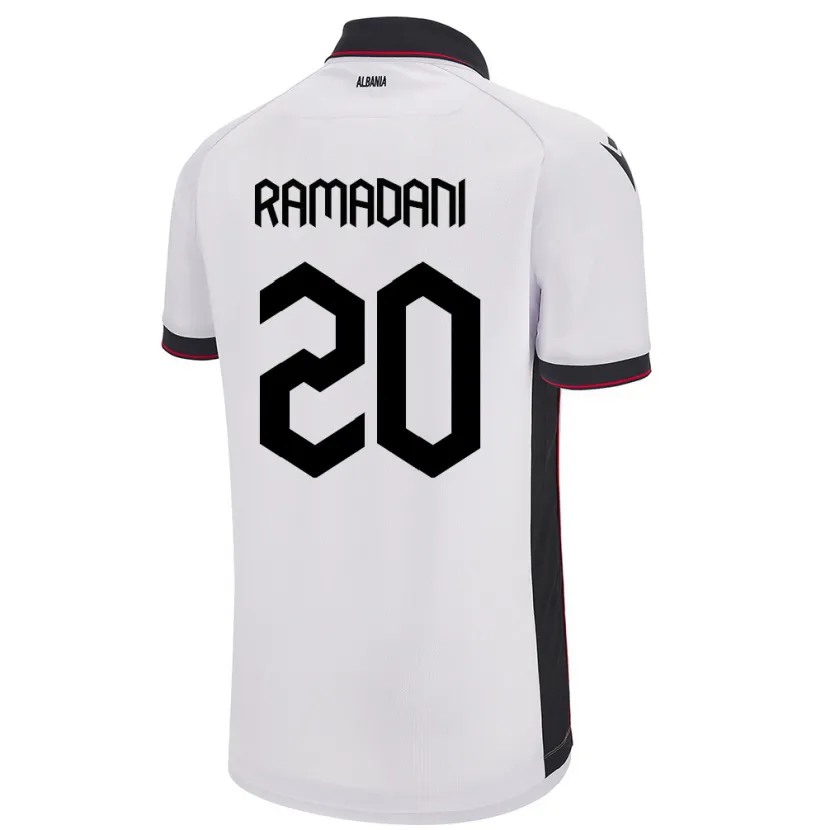 Danxen Dames Albanië Ylber Ramadani #20 Wit Uitshirt Uittenue 24-26 T-Shirt