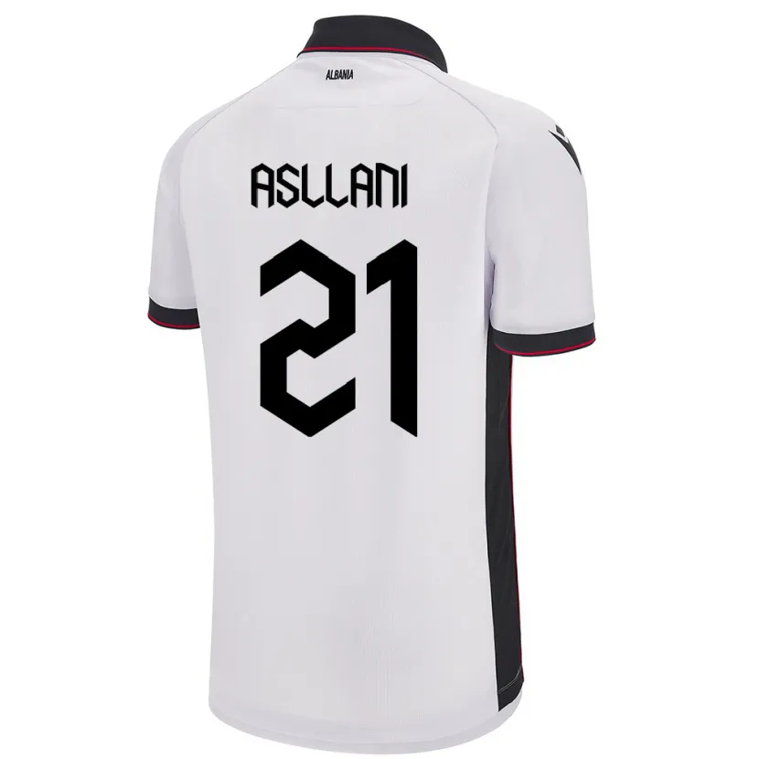 Danxen Dames Albanië Kristjan Asllani #21 Wit Uitshirt Uittenue 24-26 T-Shirt
