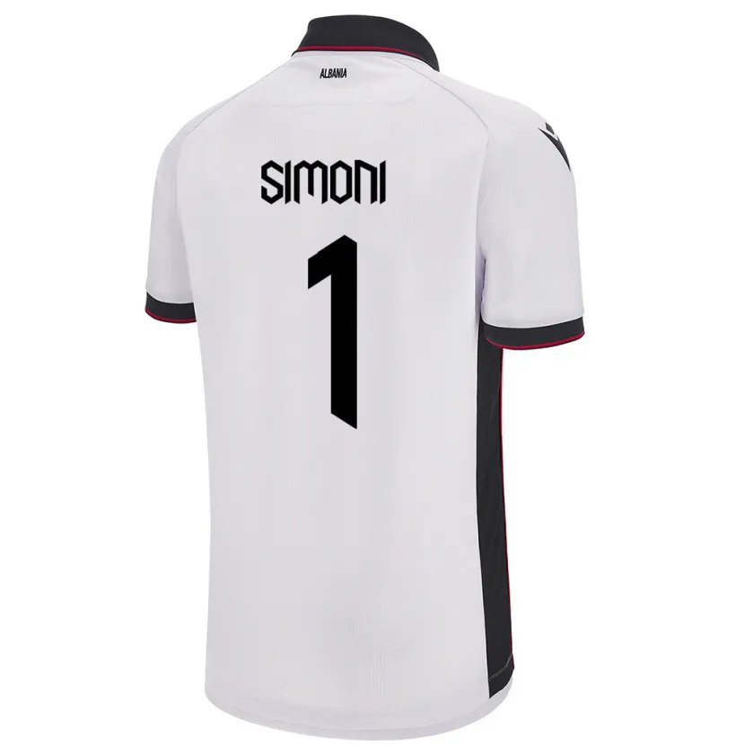 Danxen Dames Albanië Simon Simoni #1 Wit Uitshirt Uittenue 24-26 T-Shirt