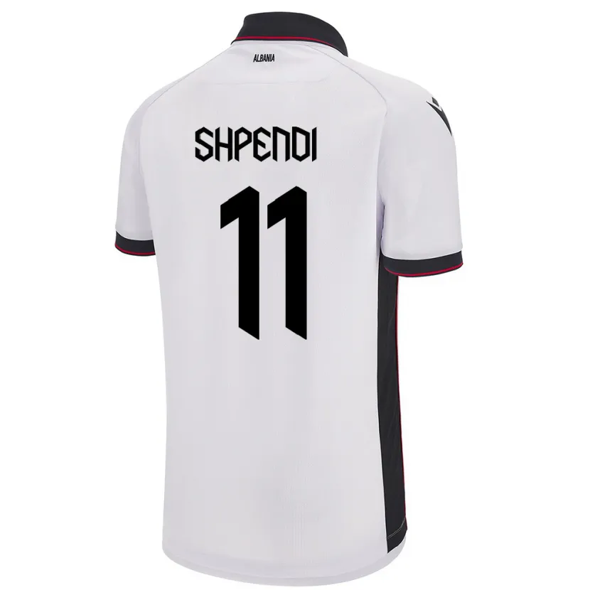 Danxen Dames Albanië Stiven Shpendi #11 Wit Uitshirt Uittenue 24-26 T-Shirt