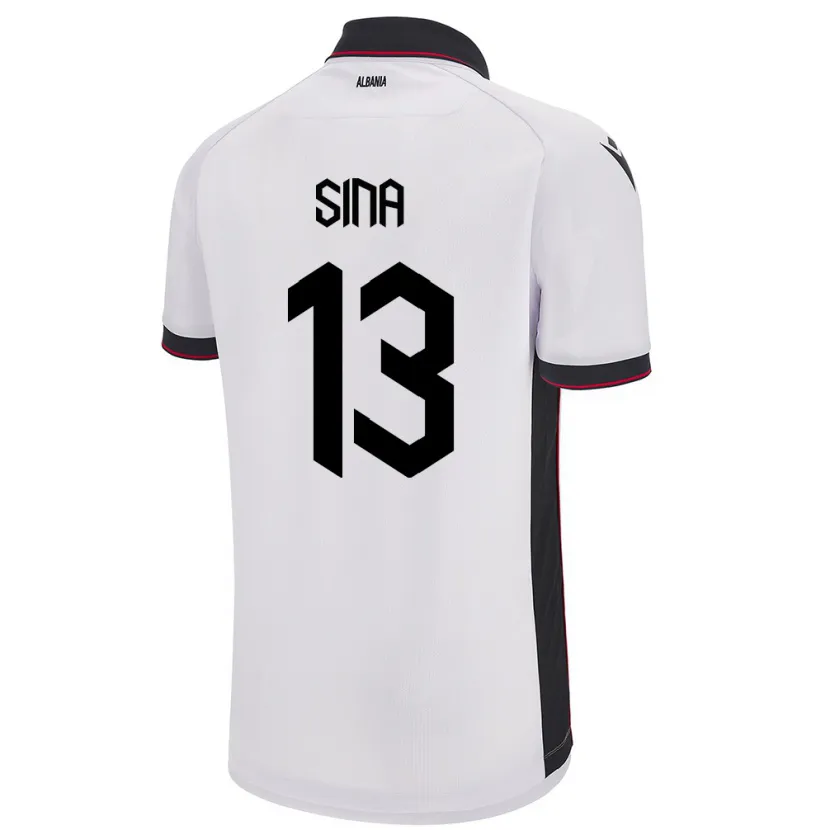 Danxen Dames Albanië Samuele Sina #13 Wit Uitshirt Uittenue 24-26 T-Shirt