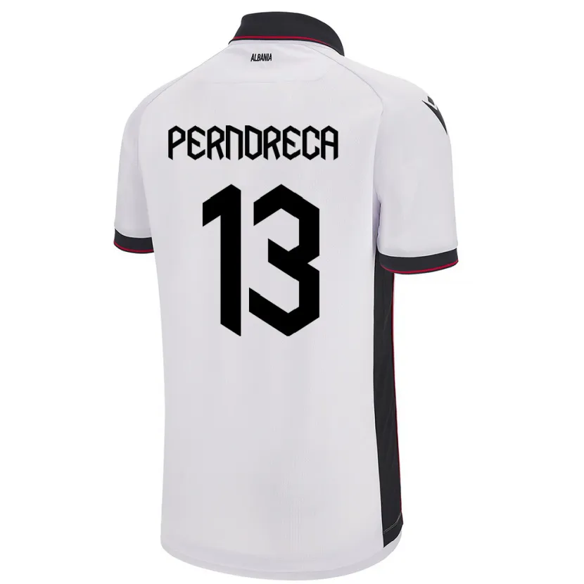 Danxen Dames Albanië Fabjan Perndreca #13 Wit Uitshirt Uittenue 24-26 T-Shirt