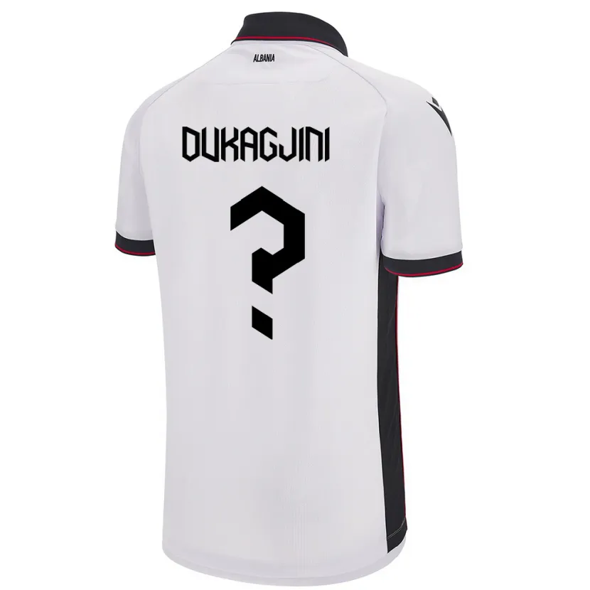 Danxen Dames Albanië Rinor Dukagjini #0 Wit Uitshirt Uittenue 24-26 T-Shirt