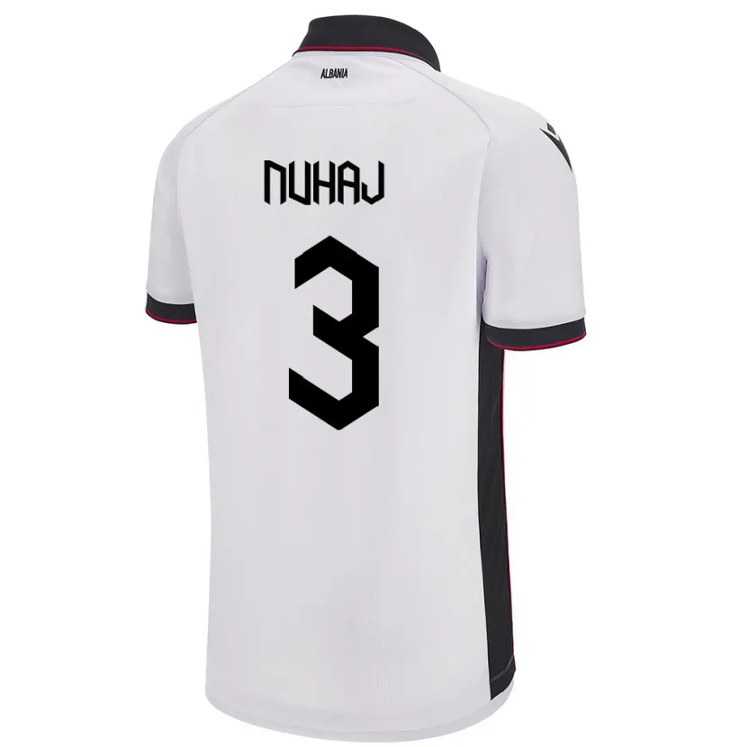 Danxen Dames Albanië Fabjano Nuhaj #3 Wit Uitshirt Uittenue 24-26 T-Shirt