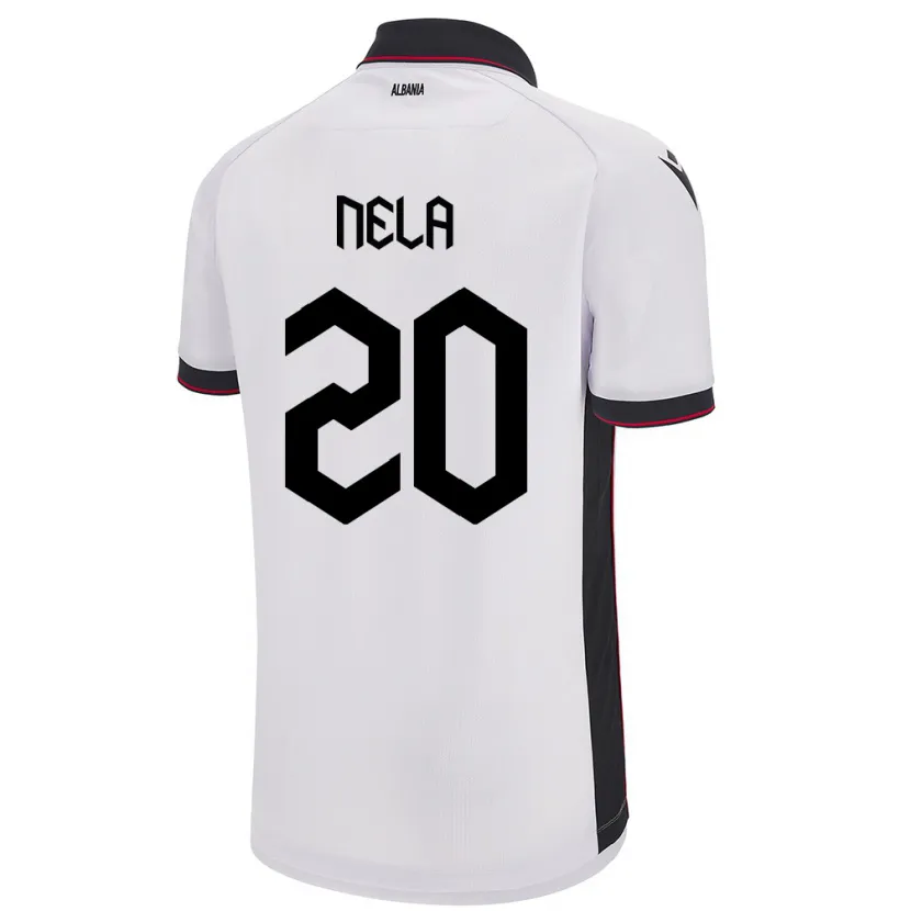 Danxen Dames Albanië Rinaldo Nela #20 Wit Uitshirt Uittenue 24-26 T-Shirt