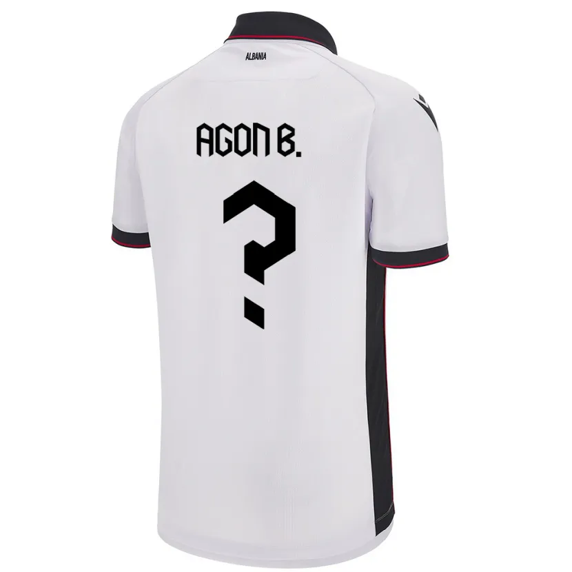 Danxen Dames Albanië Agon Bajrami #0 Wit Uitshirt Uittenue 24-26 T-Shirt