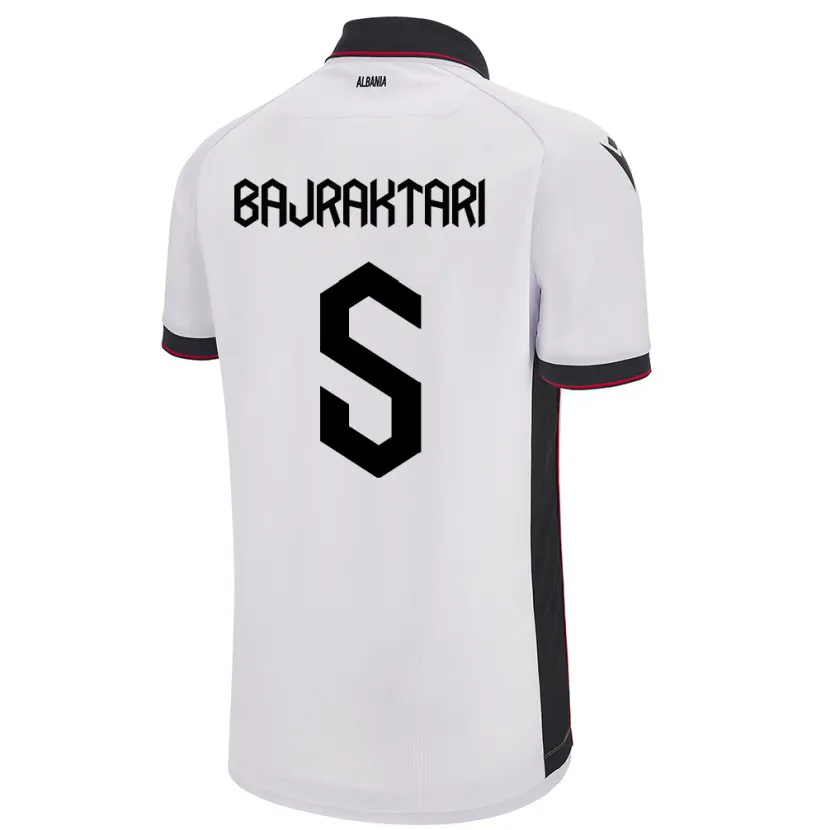 Danxen Dames Albanië Arbiona Bajraktari #5 Wit Uitshirt Uittenue 24-26 T-Shirt