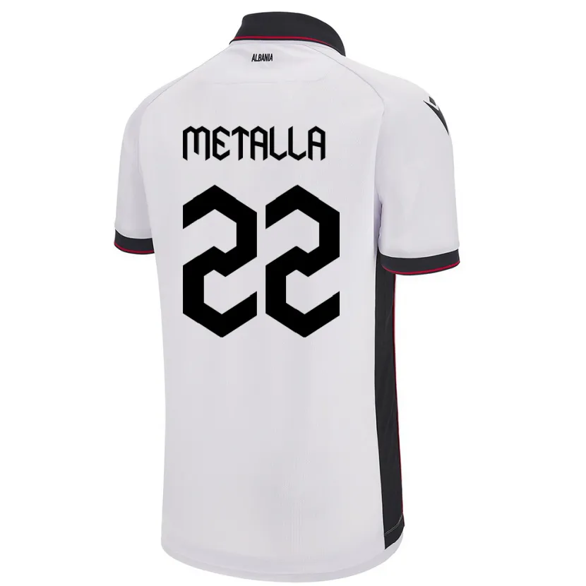 Danxen Dames Albanië Mikaela Metalla #22 Wit Uitshirt Uittenue 24-26 T-Shirt