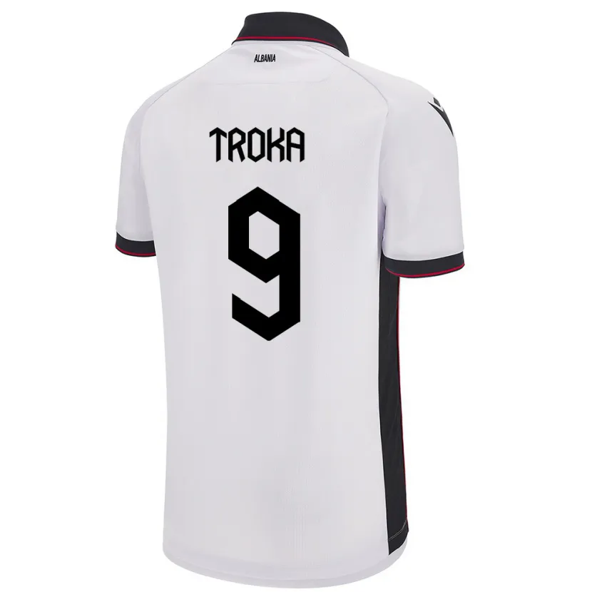 Danxen Dames Albanië Valentina Troka #9 Wit Uitshirt Uittenue 24-26 T-Shirt