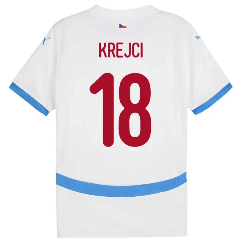 Danxen Dames Tsjechië Ladislav Krejci #18 Wit Uitshirt Uittenue 24-26 T-Shirt