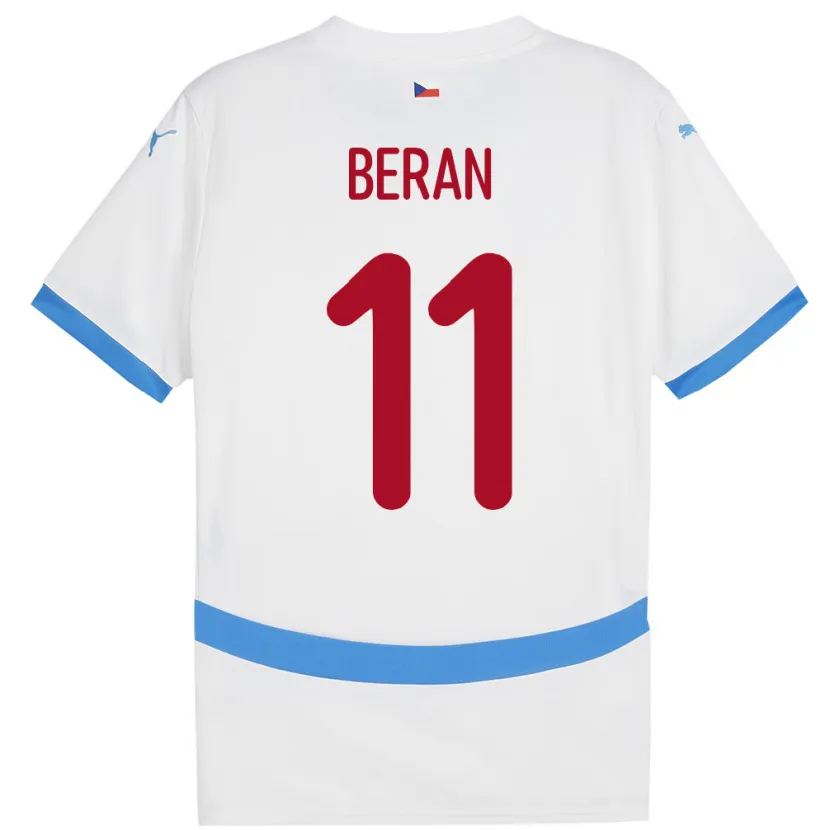Danxen Dames Tsjechië Stepan Beran #11 Wit Uitshirt Uittenue 24-26 T-Shirt