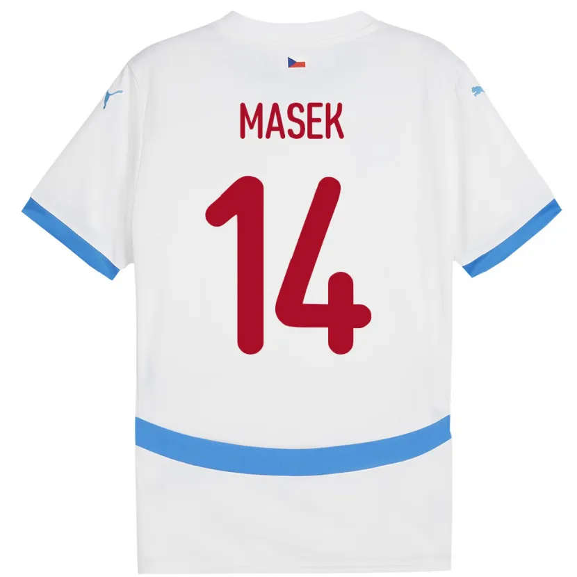 Danxen Dames Tsjechië Lukas Masek #14 Wit Uitshirt Uittenue 24-26 T-Shirt