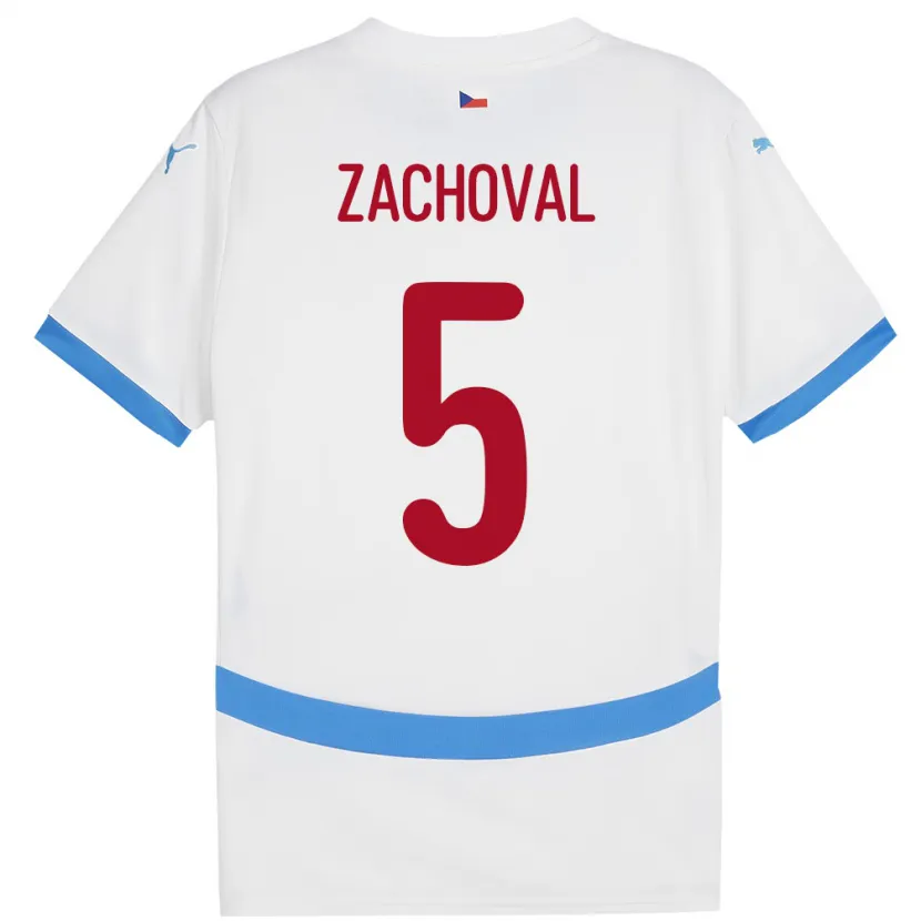 Danxen Dames Tsjechië Matej Zachoval #5 Wit Uitshirt Uittenue 24-26 T-Shirt