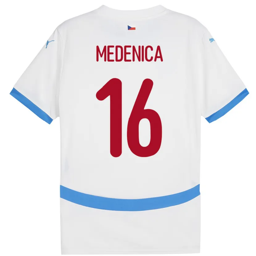 Danxen Dames Tsjechië Djordjije Medenica #16 Wit Uitshirt Uittenue 24-26 T-Shirt