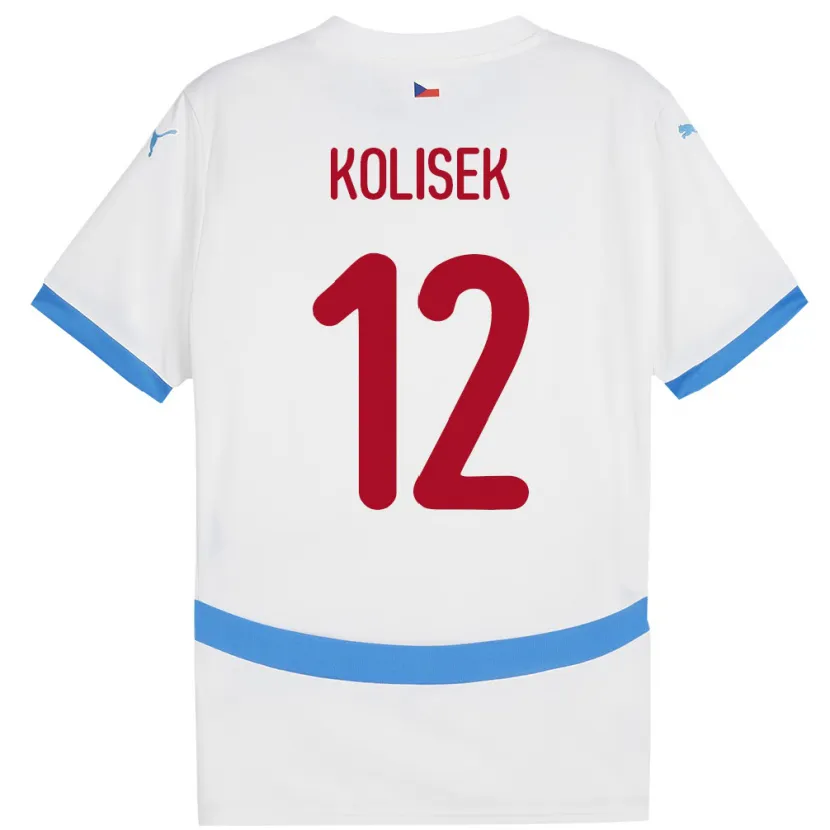 Danxen Dames Tsjechië Jakub Kolisek #12 Wit Uitshirt Uittenue 24-26 T-Shirt