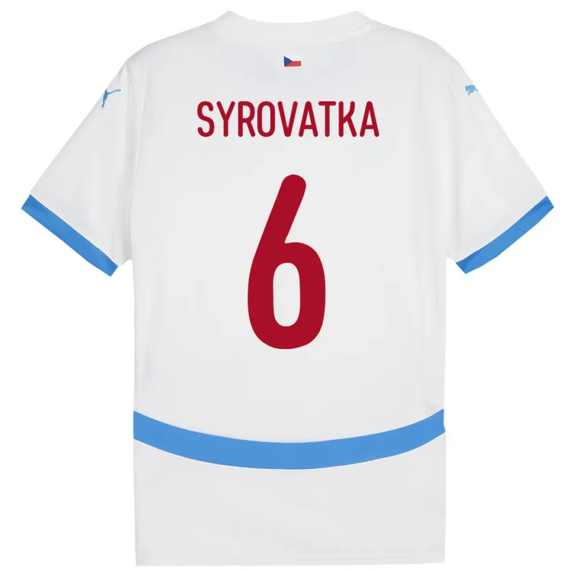 Danxen Dames Tsjechië Matyas Syrovatka #6 Wit Uitshirt Uittenue 24-26 T-Shirt
