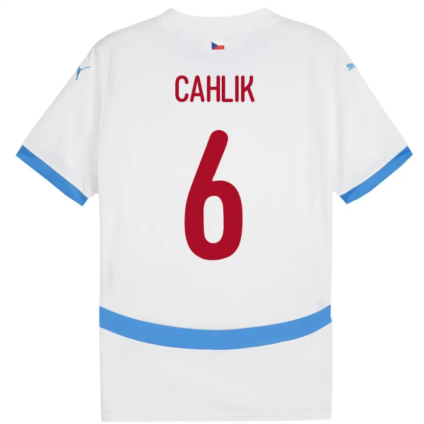 Danxen Dames Tsjechië Jakub Cahlik #6 Wit Uitshirt Uittenue 24-26 T-Shirt
