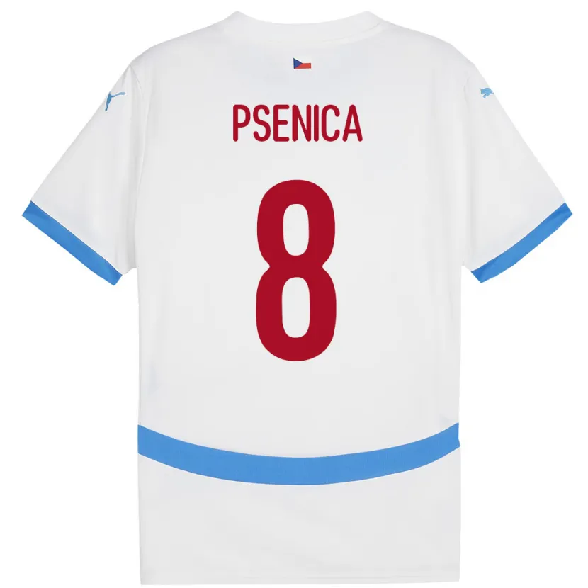 Danxen Dames Tsjechië Jiri Psenica #8 Wit Uitshirt Uittenue 24-26 T-Shirt