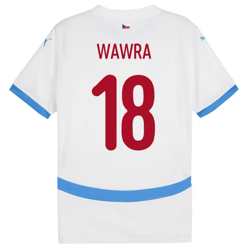 Danxen Dames Tsjechië Ondrej Wawra #18 Wit Uitshirt Uittenue 24-26 T-Shirt