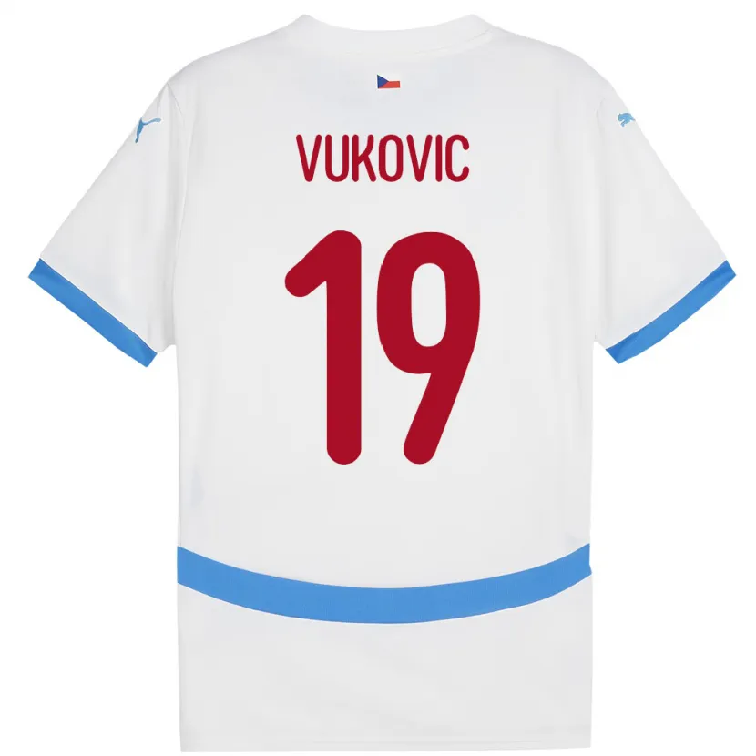 Danxen Dames Tsjechië Kristian Vukovic #19 Wit Uitshirt Uittenue 24-26 T-Shirt