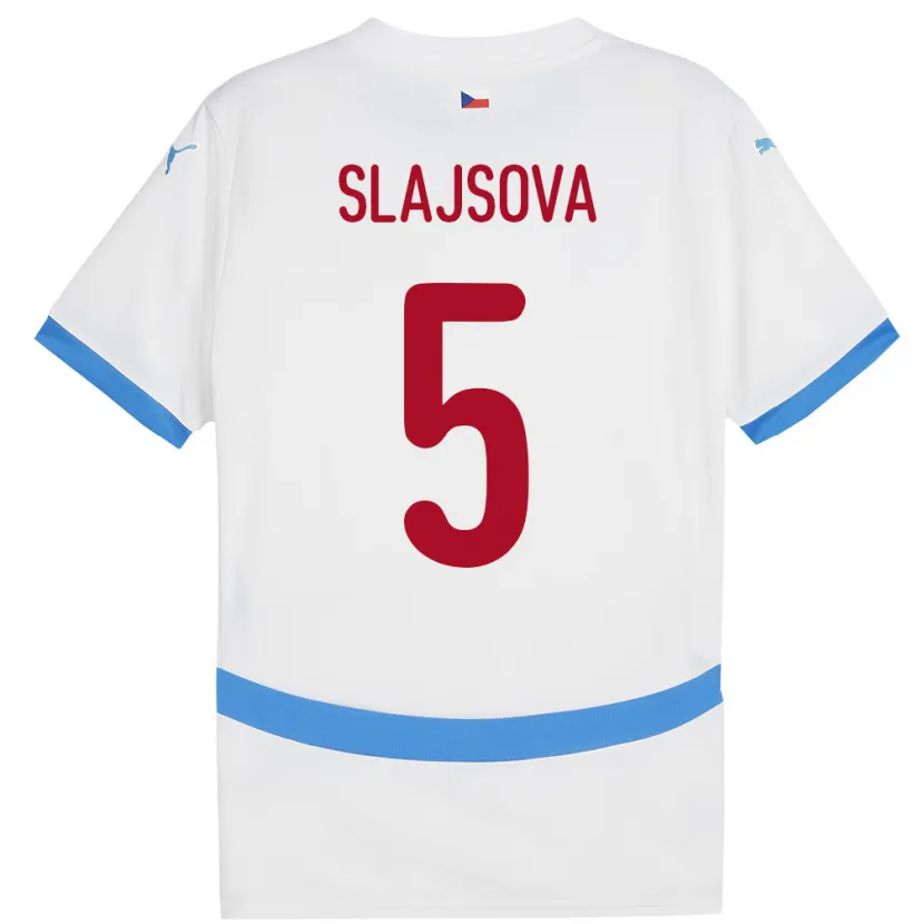 Danxen Dames Tsjechië Gabriela Šlajsová #5 Wit Uitshirt Uittenue 24-26 T-Shirt