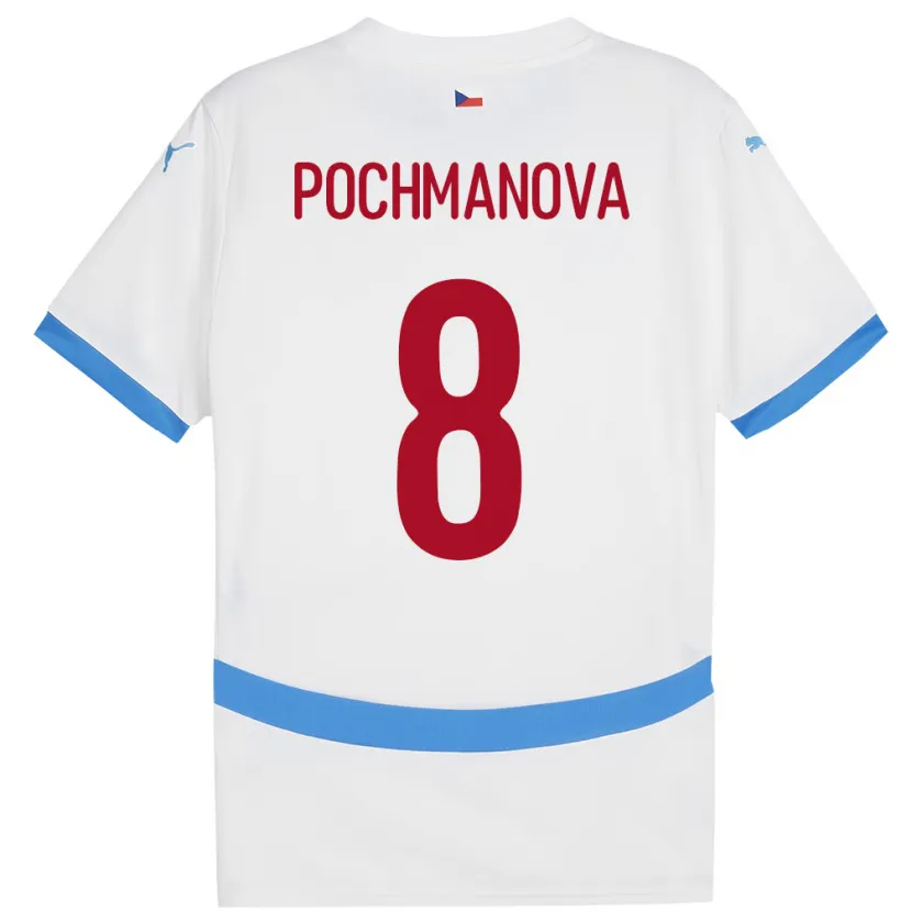 Danxen Dames Tsjechië Aneta Pochmanová #8 Wit Uitshirt Uittenue 24-26 T-Shirt
