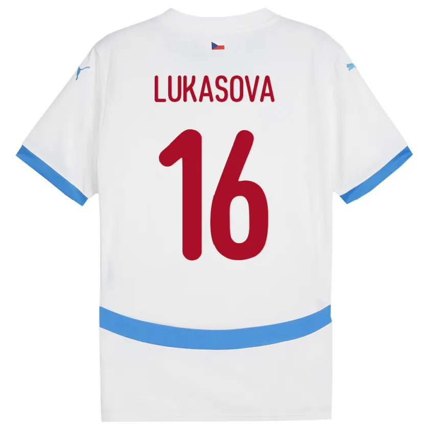 Danxen Dames Tsjechië Olivie Lukášová #16 Wit Uitshirt Uittenue 24-26 T-Shirt