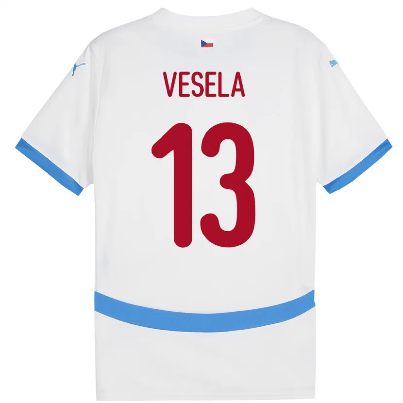Danxen Dames Tsjechië Denisa Veselá #13 Wit Uitshirt Uittenue 24-26 T-Shirt