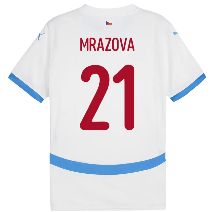 Danxen Dames Tsjechië Miroslava Mrázová #21 Wit Uitshirt Uittenue 24-26 T-Shirt