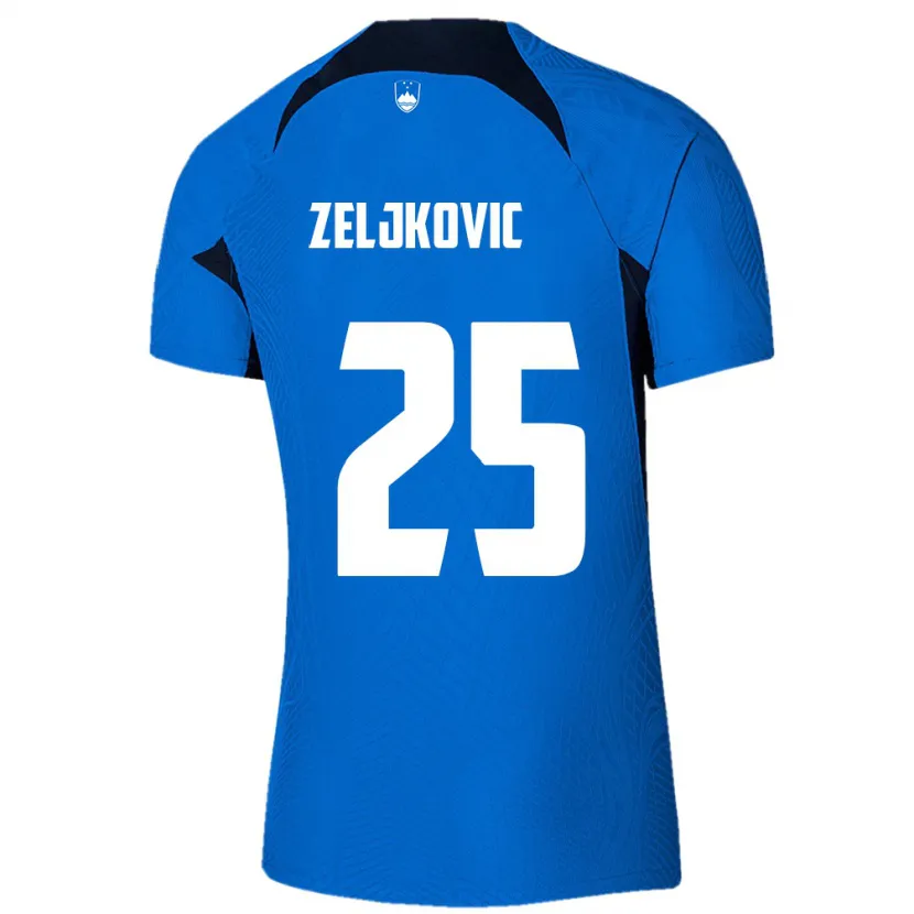 Danxen Dames Slovenië Adrian Zeljkovic #25 Blauw Uitshirt Uittenue 24-26 T-Shirt