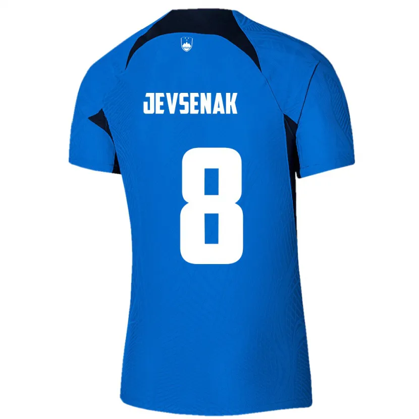 Danxen Dames Slovenië Florjan Jevsenak #8 Blauw Uitshirt Uittenue 24-26 T-Shirt