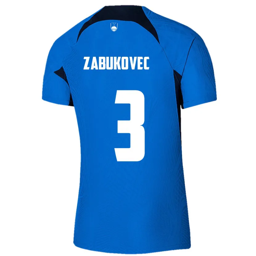 Danxen Dames Slovenië Anze Zabukovec #3 Blauw Uitshirt Uittenue 24-26 T-Shirt