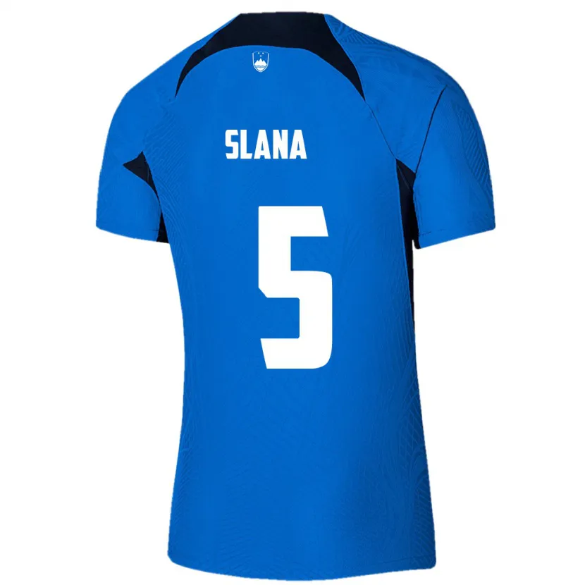 Danxen Dames Slovenië Filip Slana #5 Blauw Uitshirt Uittenue 24-26 T-Shirt