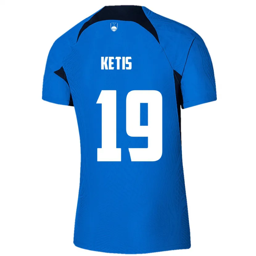 Danxen Dames Slovenië Sara Ketiš #19 Blauw Uitshirt Uittenue 24-26 T-Shirt