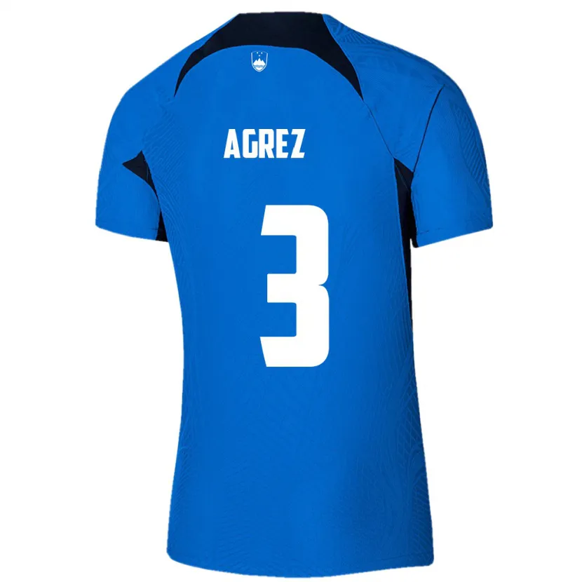 Danxen Dames Slovenië Sara Agrež #3 Blauw Uitshirt Uittenue 24-26 T-Shirt