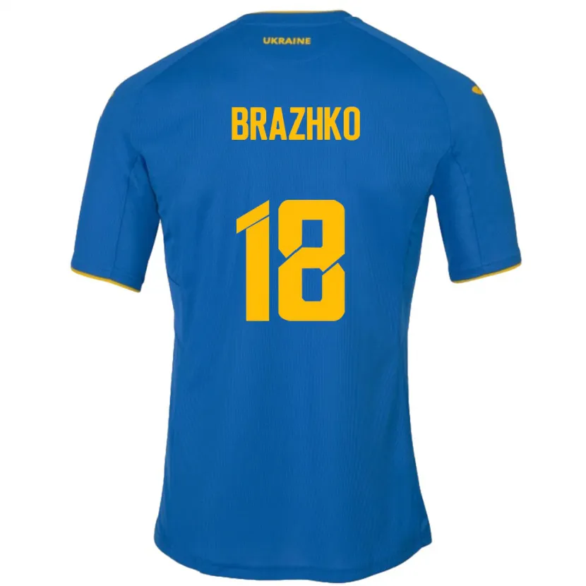 Danxen Dames Oekraïne Volodymyr Brazhko #18 Blauw Uitshirt Uittenue 24-26 T-Shirt