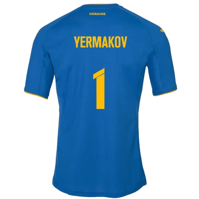 Danxen Dames Oekraïne Georgiy Yermakov #1 Blauw Uitshirt Uittenue 24-26 T-Shirt