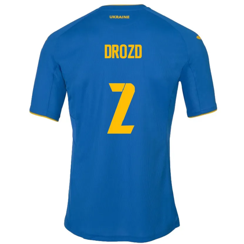 Danxen Dames Oekraïne Anton Drozd #2 Blauw Uitshirt Uittenue 24-26 T-Shirt