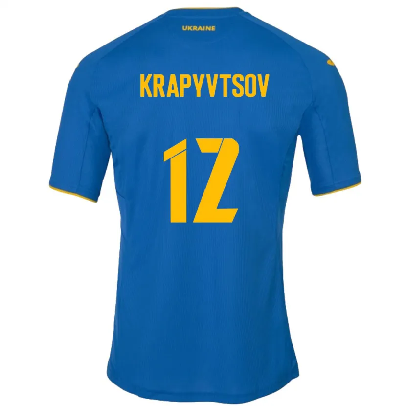 Danxen Dames Oekraïne Vladyslav Krapyvtsov #12 Blauw Uitshirt Uittenue 24-26 T-Shirt