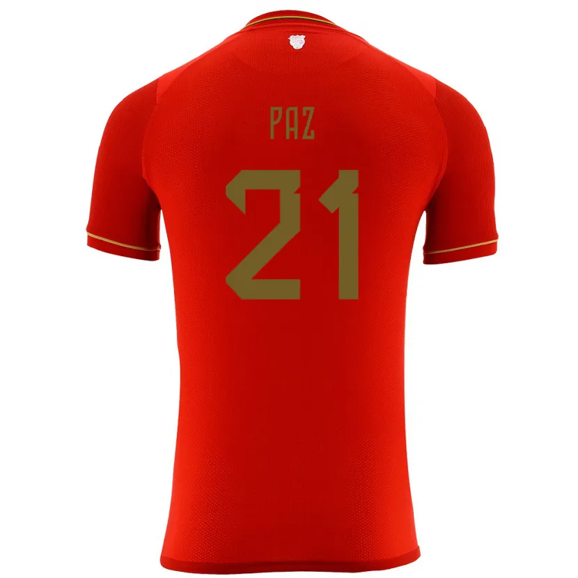 Danxen Dames Bolivia Luis Paz #21 Rood Uitshirt Uittenue 24-26 T-Shirt