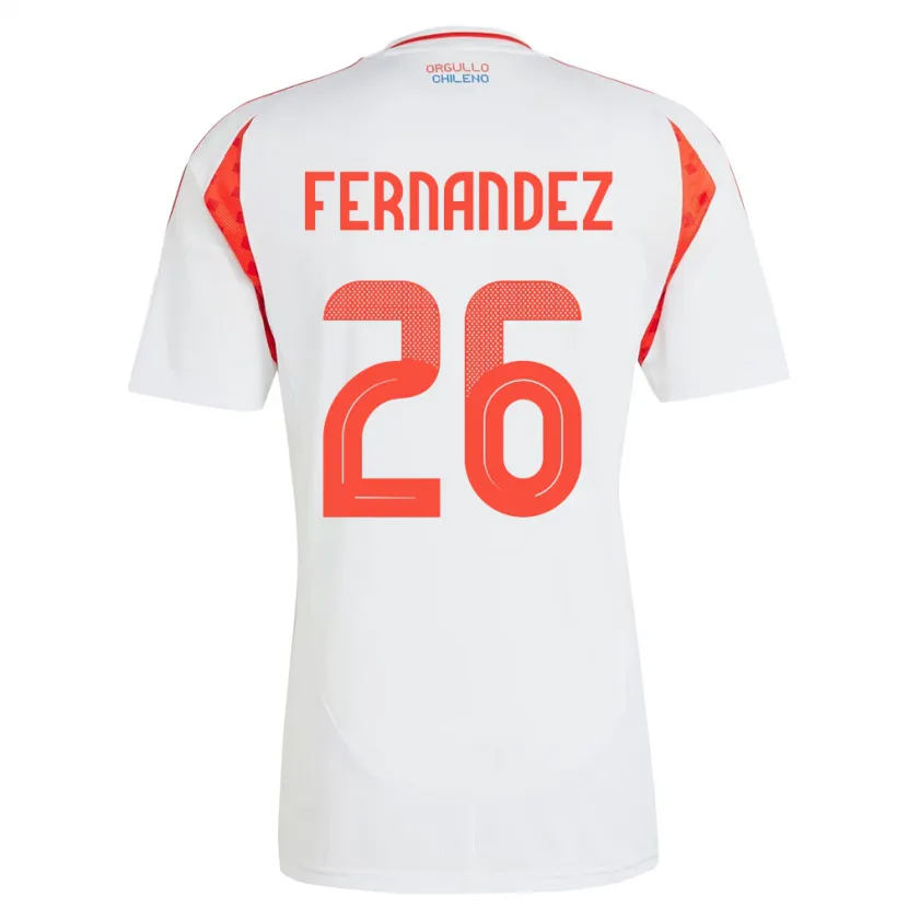 Danxen Dames Chili Nicolás Fernández #26 Wit Uitshirt Uittenue 24-26 T-Shirt