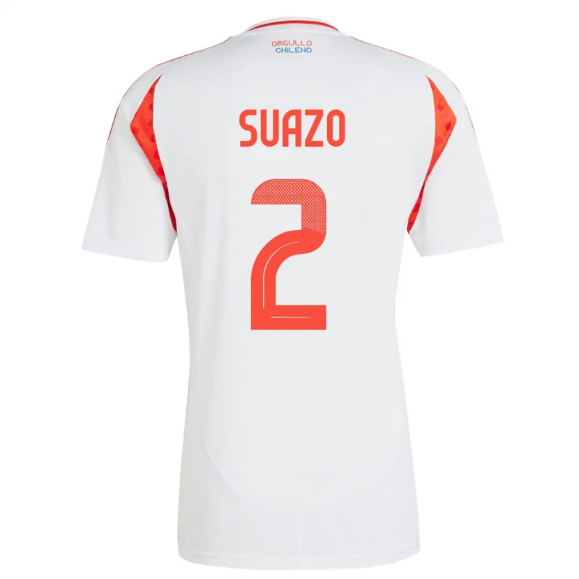 Danxen Dames Chili Gabriel Suazo #2 Wit Uitshirt Uittenue 24-26 T-Shirt