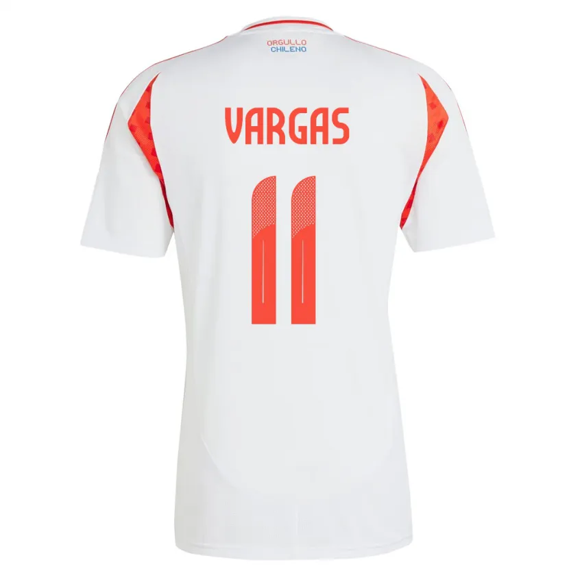 Danxen Dames Chili Eduardo Vargas #11 Wit Uitshirt Uittenue 24-26 T-Shirt