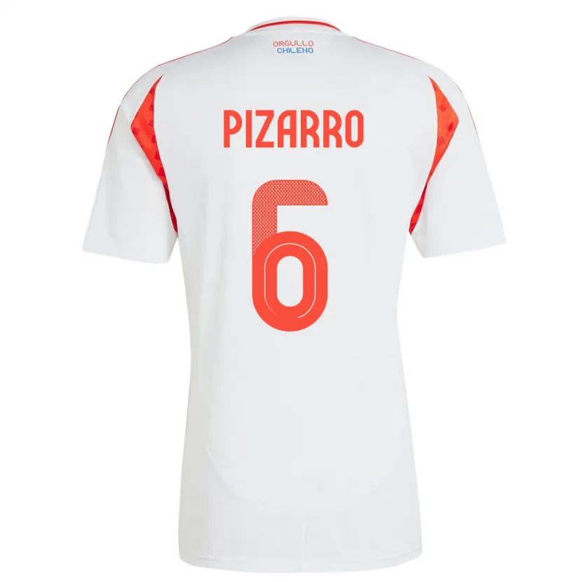 Danxen Dames Chili Vicente Pizarro #6 Wit Uitshirt Uittenue 24-26 T-Shirt