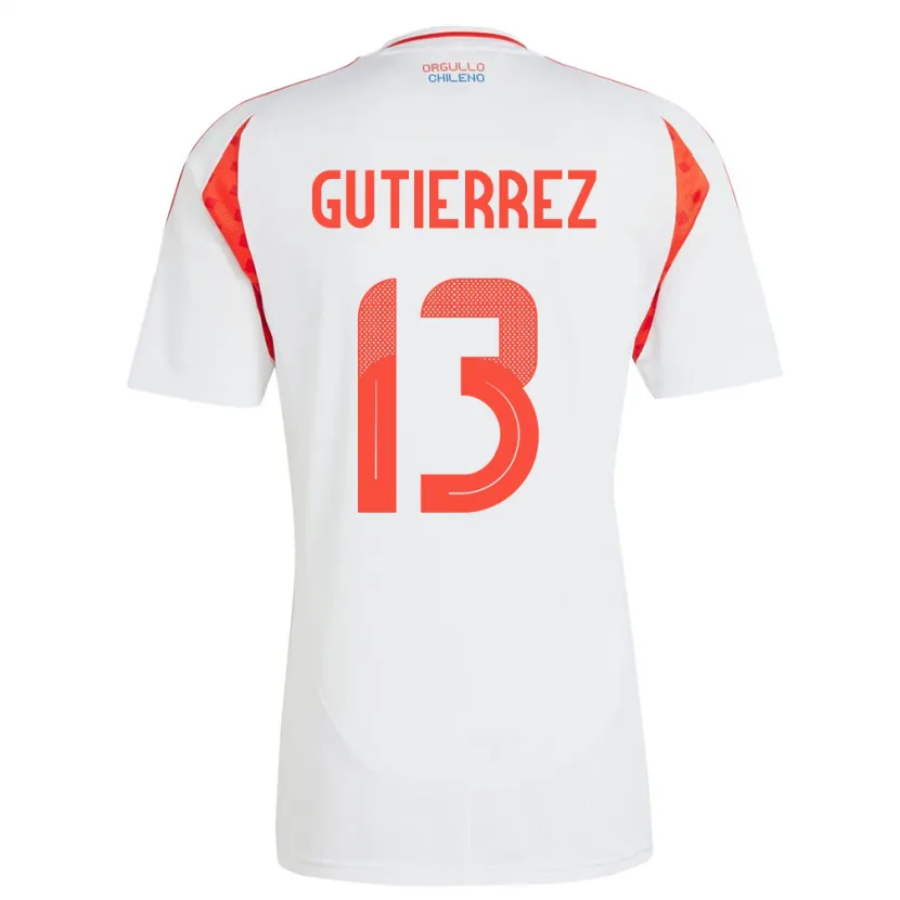 Danxen Dames Chili Daniel Gutiérrez #13 Wit Uitshirt Uittenue 24-26 T-Shirt