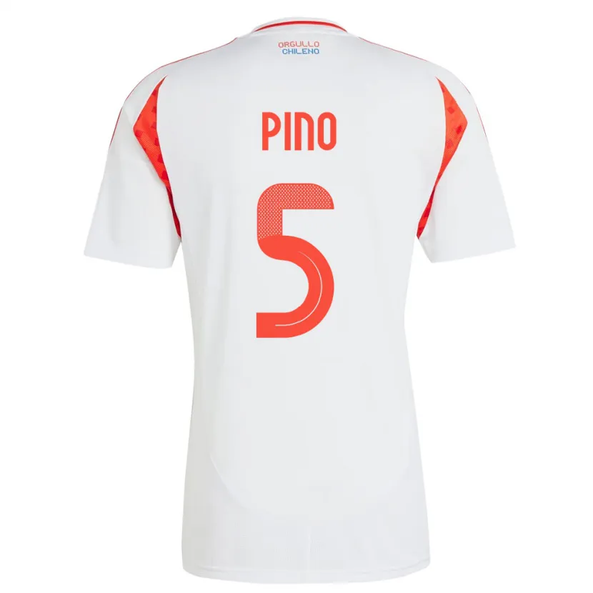 Danxen Dames Chili Sebastián Pino #5 Wit Uitshirt Uittenue 24-26 T-Shirt