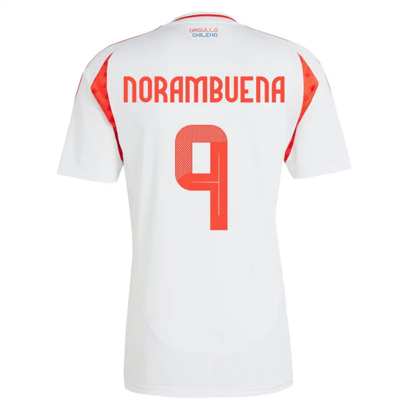 Danxen Dames Chili Gabriel Norambuena #9 Wit Uitshirt Uittenue 24-26 T-Shirt